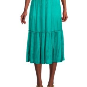 NWT Kobi Halperin Angie Satin Skirt, Small - Aqua